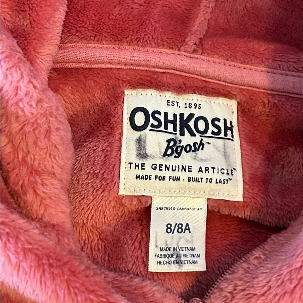 OSHKOSH B’GOSH TWO HOODIES FLEESE FULL ZIP PLUSH JACKETS FOR CHILDREN SZ 8